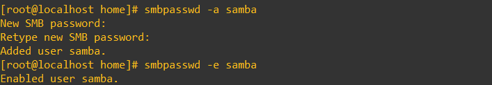 Samba user creation placeholder
